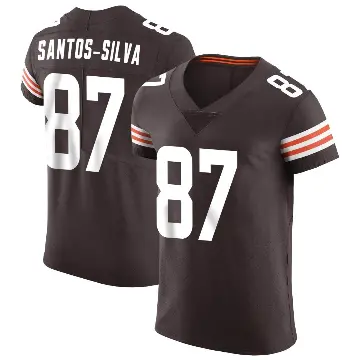 ＃87 Men's Marcus Santos-Silva Brown Elite Cleveland Browns Vapor Jersey
