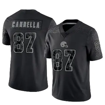 ＃87 Men's Sal Cannella Black Limited Cleveland Browns Reflective Jersey