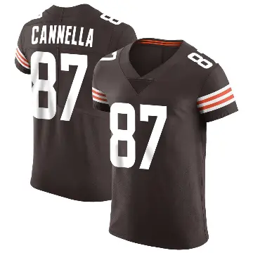 ＃87 Men's Sal Cannella Brown Elite Cleveland Browns Vapor Jersey