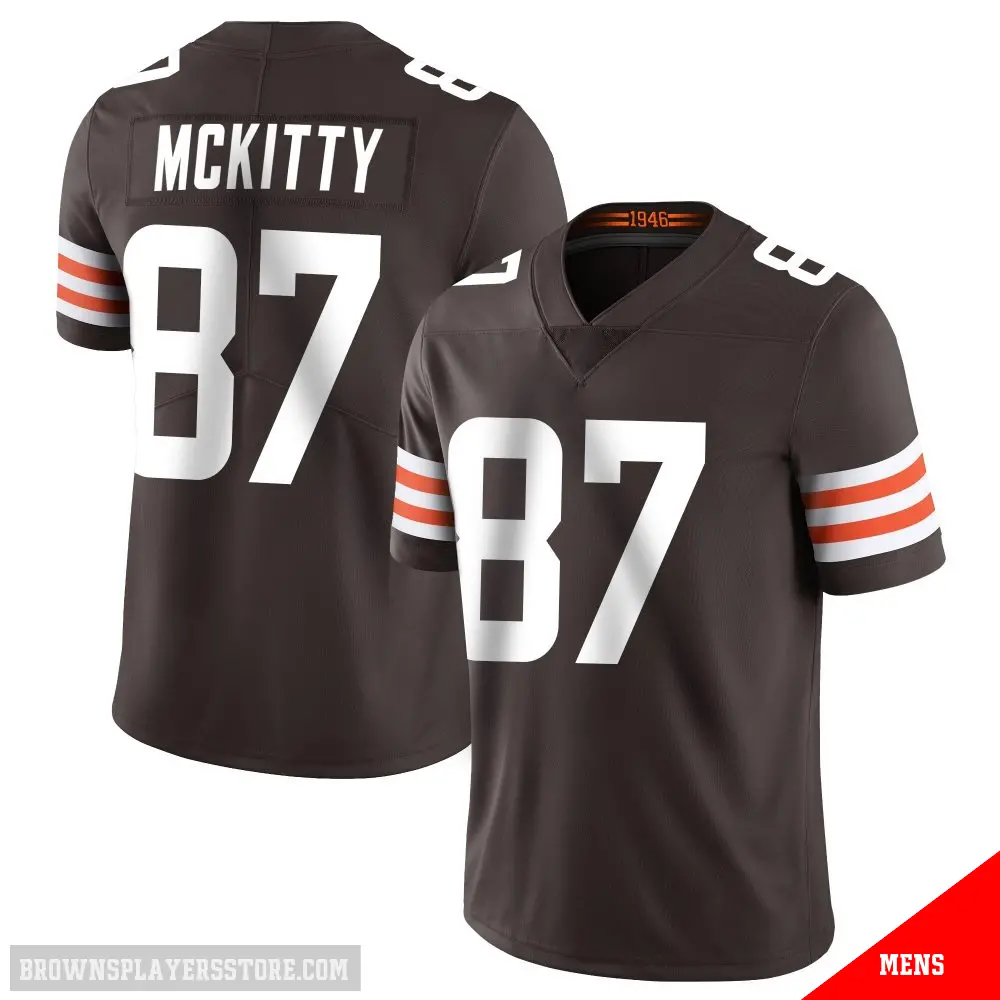 ＃87 Men's Tre' McKitty Brown Limited Cleveland Browns Team Color Vapor Untouchable Jersey