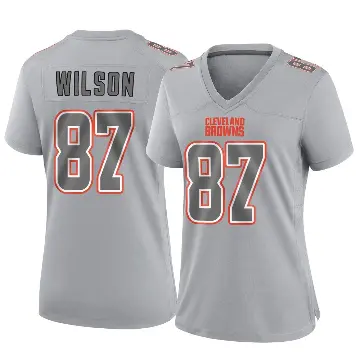 ＃87 Women's Kole Wilson Gray Game Cleveland Browns Atmosphere Fashion Jersey