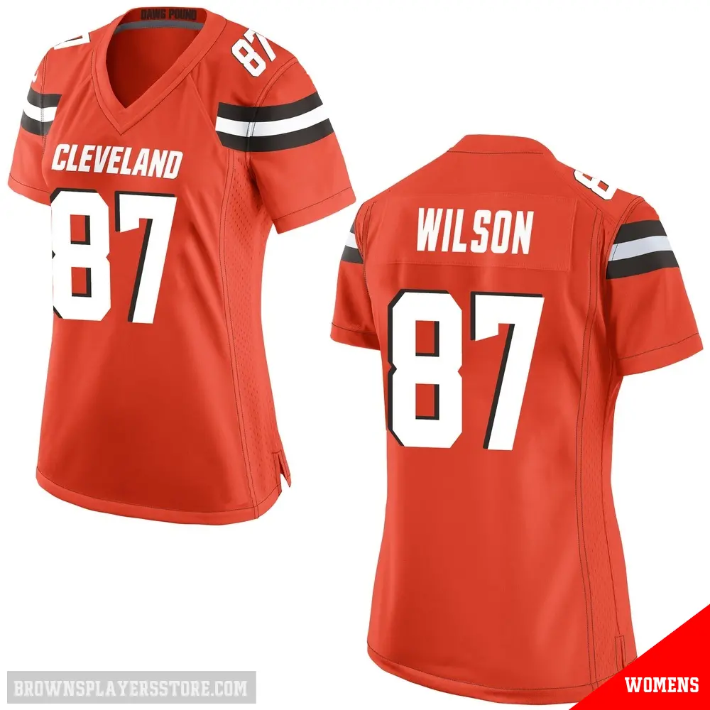 ＃87 Women's Kole Wilson Orange Game Cleveland Browns Alternate Jersey