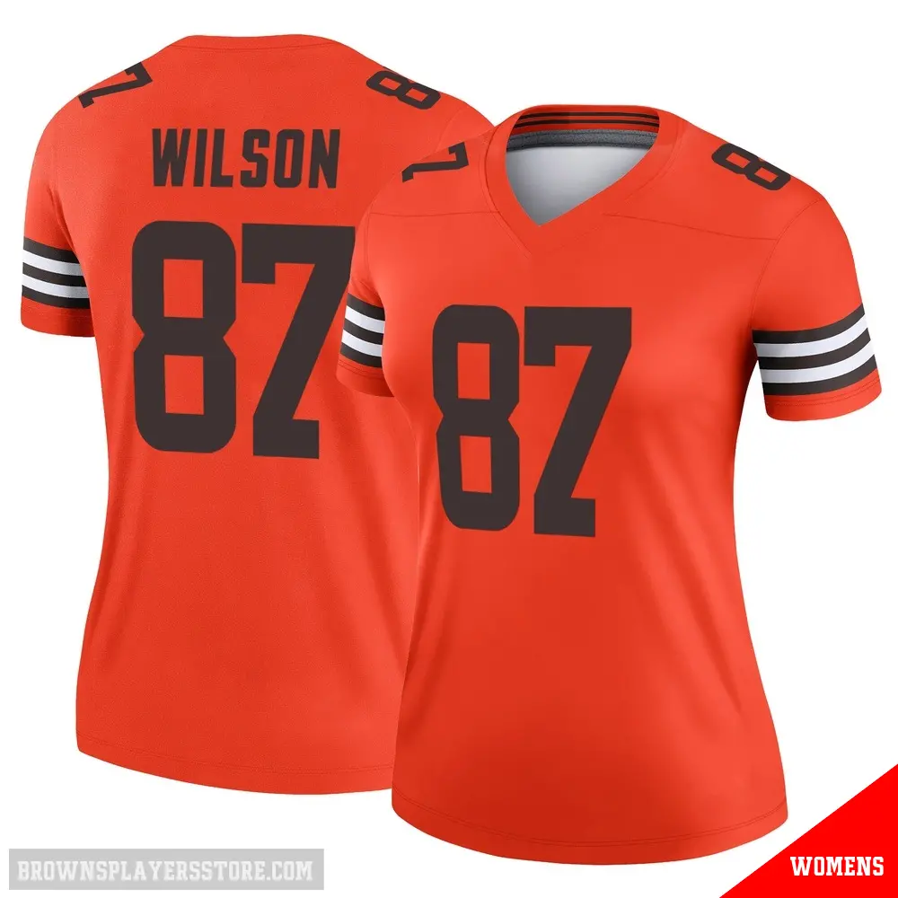 ＃87 Women's Kole Wilson Orange Legend Cleveland Browns Inverted Jersey