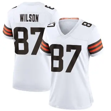 ＃87 Women's Kole Wilson White Game Cleveland Browns Jersey