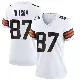＃87 Women's Kole Wilson White Game Cleveland Browns Jersey