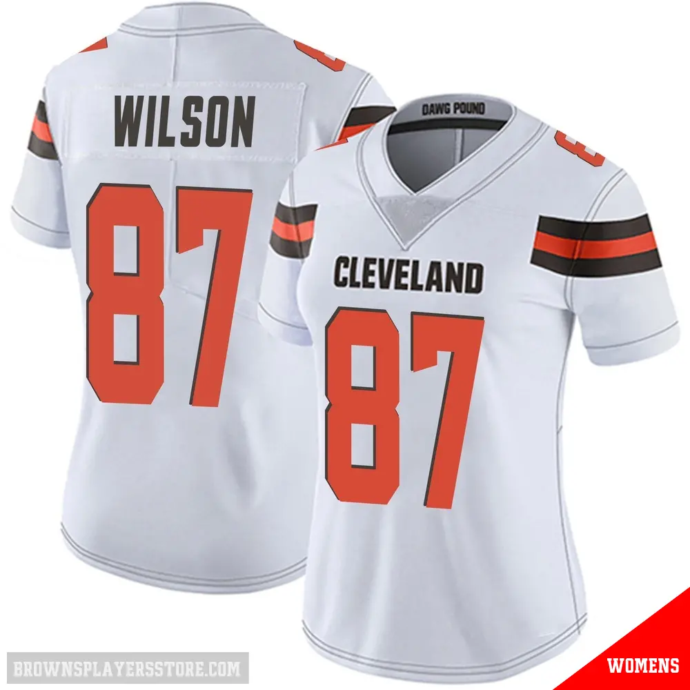 ＃87 Women's Kole Wilson White Limited Cleveland Browns Vapor Untouchable Jersey