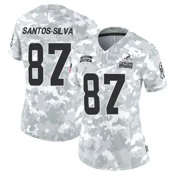 ＃87 Women's Marcus Santos-Silva Arctic Camo Limited Cleveland Browns 2024 Salute to Service Jersey
