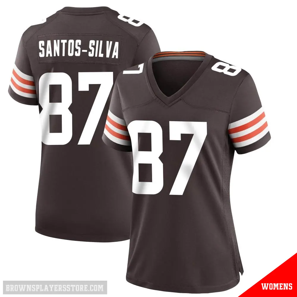 ＃87 Women's Marcus Santos-Silva Brown Game Cleveland Browns Team Color Jersey