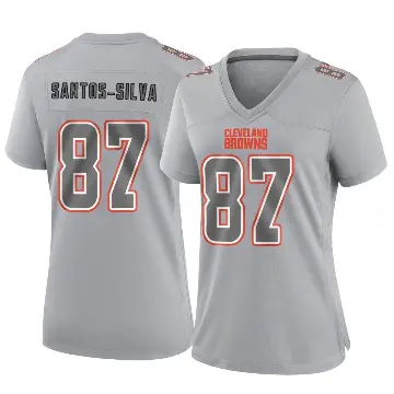 ＃87 Women's Marcus Santos-Silva Gray Game Cleveland Browns Atmosphere Fashion Jersey