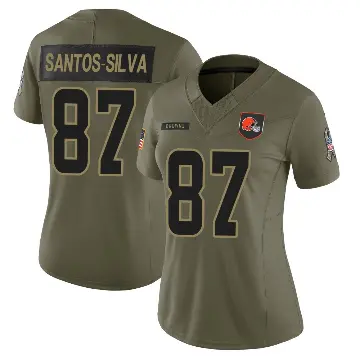 ＃87 Women's Marcus Santos-Silva Olive Limited Cleveland Browns 2025 Salute to Service Jersey