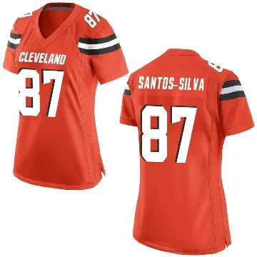 ＃87 Women's Marcus Santos-Silva Orange Game Cleveland Browns Alternate Jersey