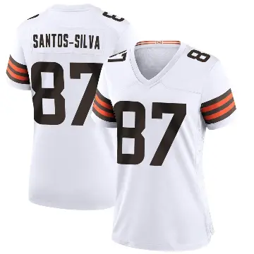 ＃87 Women's Marcus Santos-Silva White Game Cleveland Browns Jersey