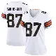＃87 Women's Marcus Santos-Silva White Game Cleveland Browns Jersey