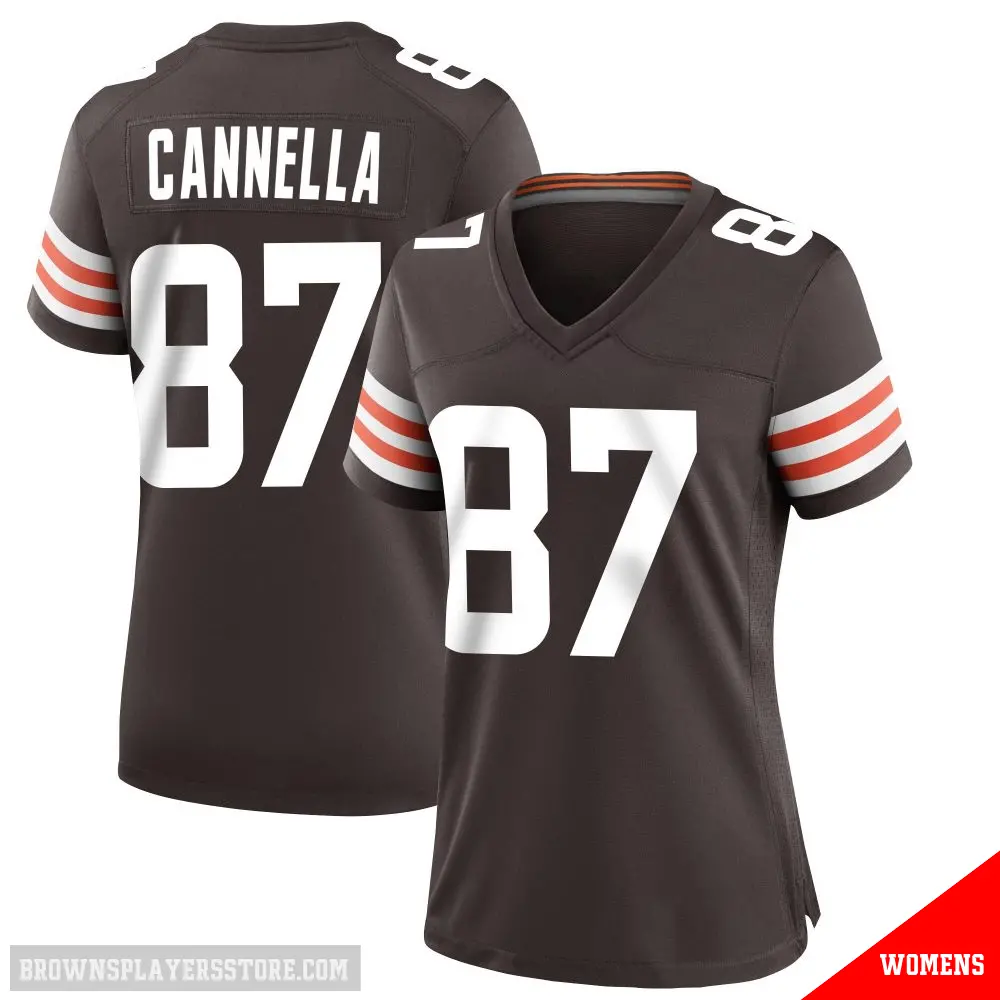 ＃87 Women's Sal Cannella Brown Game Cleveland Browns Team Color Jersey