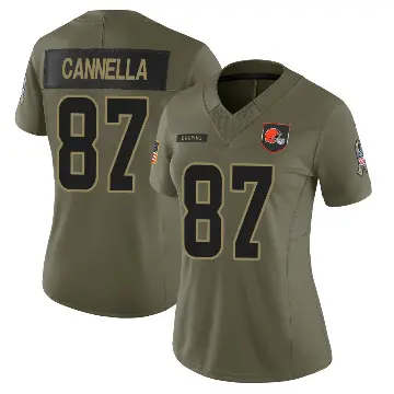 ＃87 Women's Sal Cannella Olive Limited Cleveland Browns 2025 Salute to Service Jersey