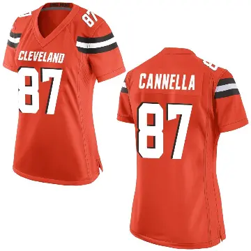 ＃87 Women's Sal Cannella Orange Game Cleveland Browns Alternate Jersey