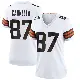 ＃87 Women's Sal Cannella White Game Cleveland Browns Jersey