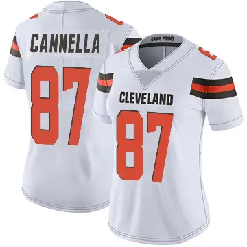 ＃87 Women's Sal Cannella White Limited Cleveland Browns Vapor Untouchable Jersey