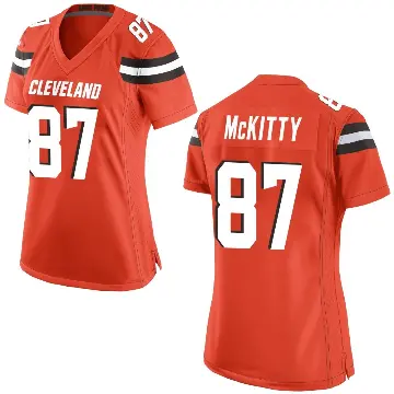 ＃87 Women's Tre' McKitty Orange Game Cleveland Browns Alternate Jersey