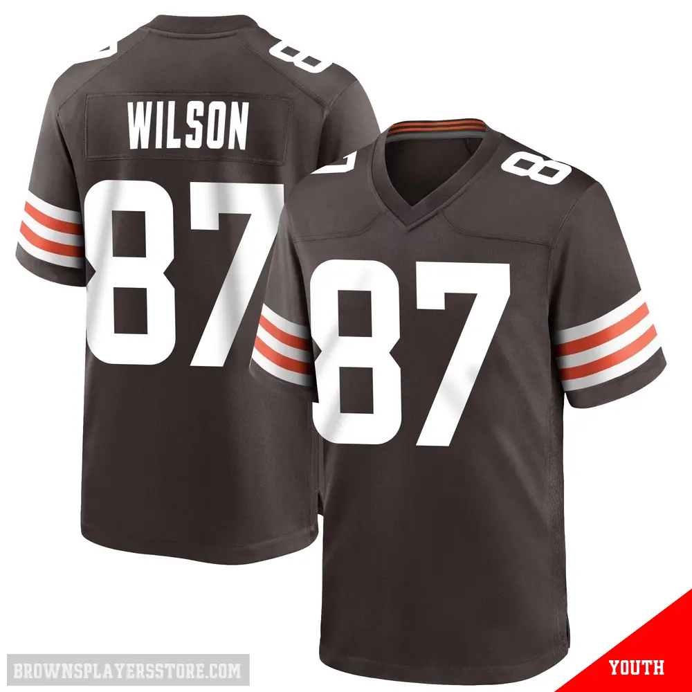 ＃87 Youth Kole Wilson Brown Game Cleveland Browns Team Color Jersey