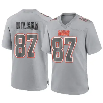 ＃87 Youth Kole Wilson Gray Game Cleveland Browns Atmosphere Fashion Jersey