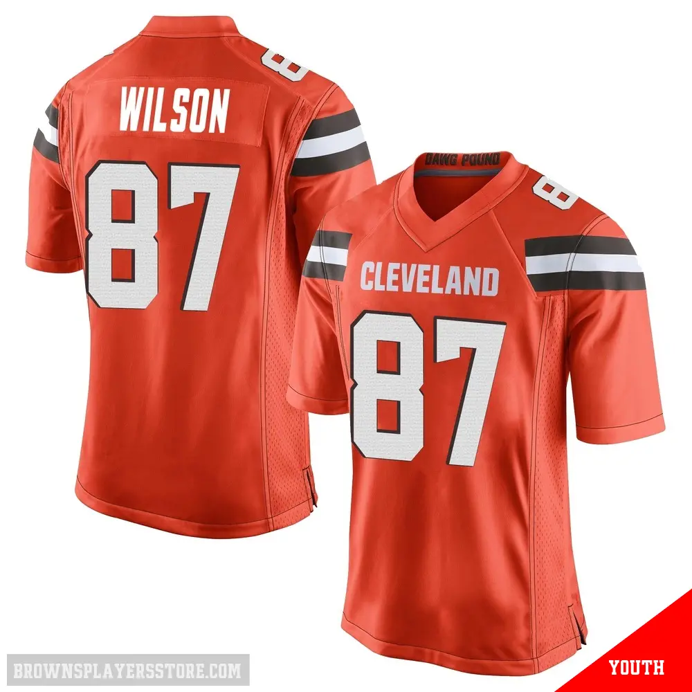 ＃87 Youth Kole Wilson Orange Game Cleveland Browns Alternate Jersey