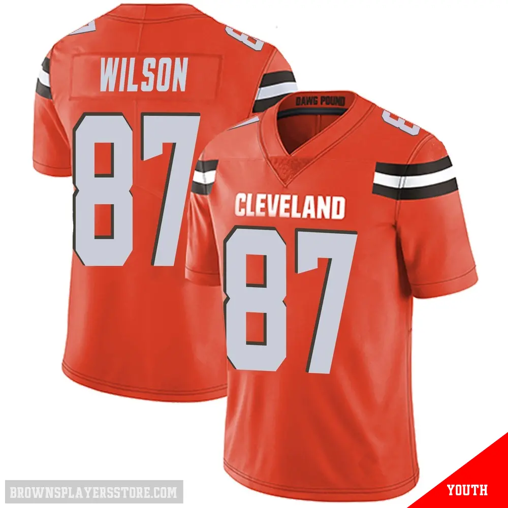 ＃87 Youth Kole Wilson Orange Limited Cleveland Browns Alternate Vapor Untouchable Jersey