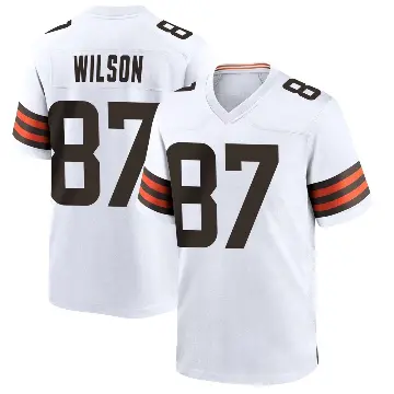 ＃87 Youth Kole Wilson White Game Cleveland Browns Jersey