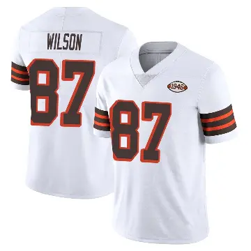 ＃87 Youth Kole Wilson White Limited Cleveland Browns Vapor 1946 Collection Alternate Jersey