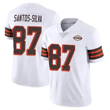 ＃87 Youth Marcus Santos-Silva White Limited Cleveland Browns Vapor 1946 Collection Alternate Jersey