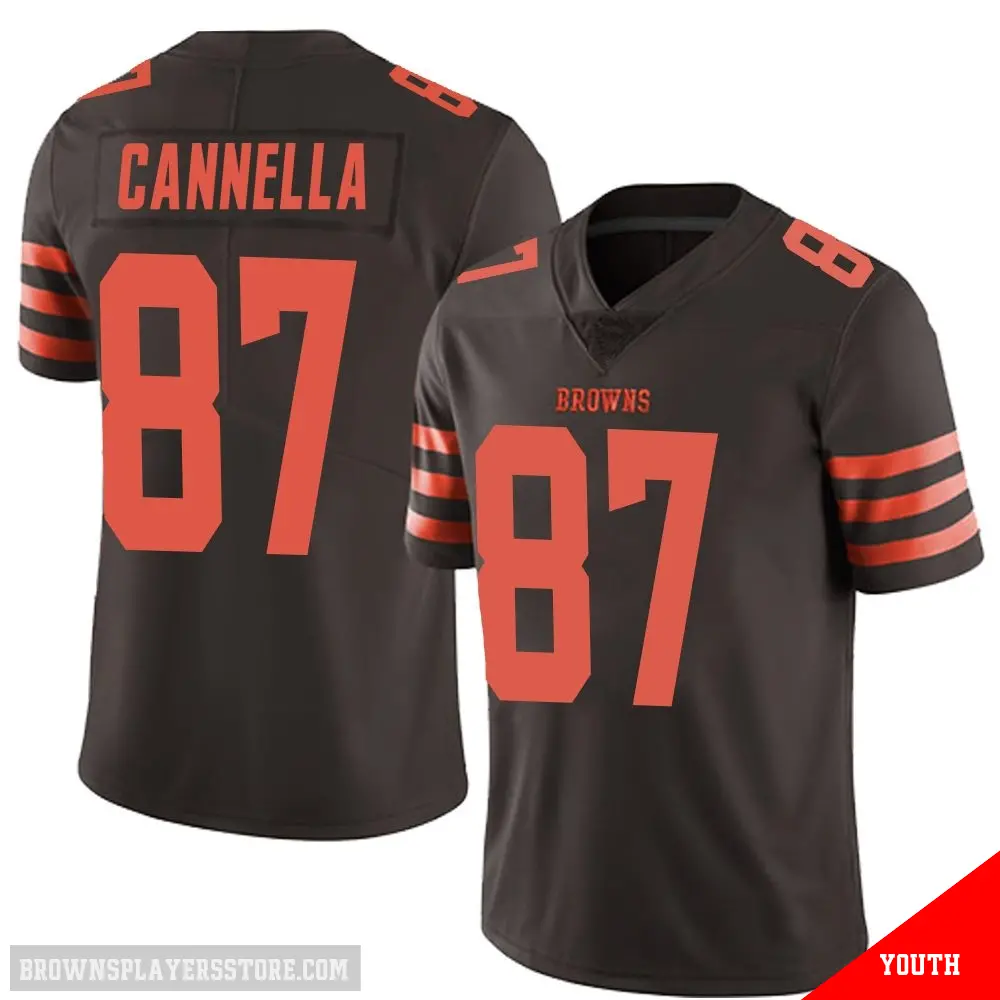 ＃87 Youth Sal Cannella Brown Limited Cleveland Browns Color Rush Jersey