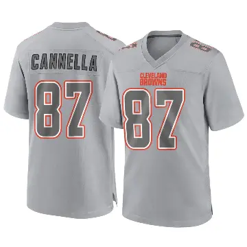 ＃87 Youth Sal Cannella Gray Game Cleveland Browns Atmosphere Fashion Jersey