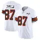 ＃87 Youth Sal Cannella White Limited Cleveland Browns Vapor 1946 Collection Alternate Jersey