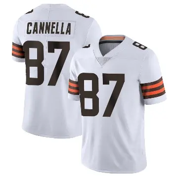 ＃87 Youth Sal Cannella White Limited Cleveland Browns Vapor Untouchable Jersey