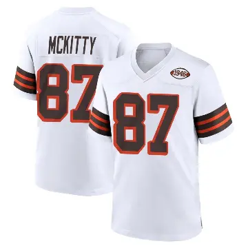 ＃87 Youth Tre' McKitty White Game Cleveland Browns 1946 Collection Alternate Jersey