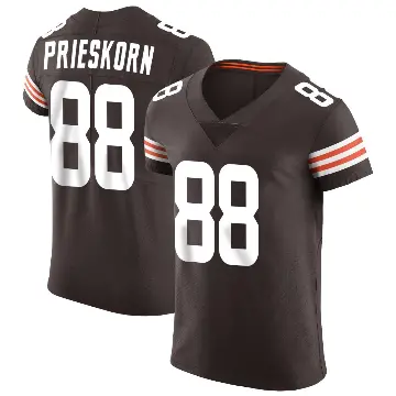＃88 Men's Caden Prieskorn Brown Elite Cleveland Browns Vapor Jersey