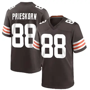 ＃88 Men's Caden Prieskorn Brown Game Cleveland Browns Team Color Jersey
