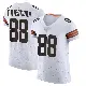 ＃88 Men's Caden Prieskorn White Elite Cleveland Browns Vapor Jersey