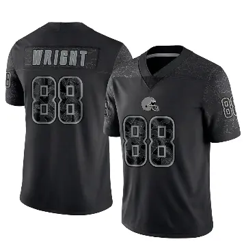 ＃88 Men's Dae'Quan Wright Black Limited Cleveland Browns Reflective Jersey