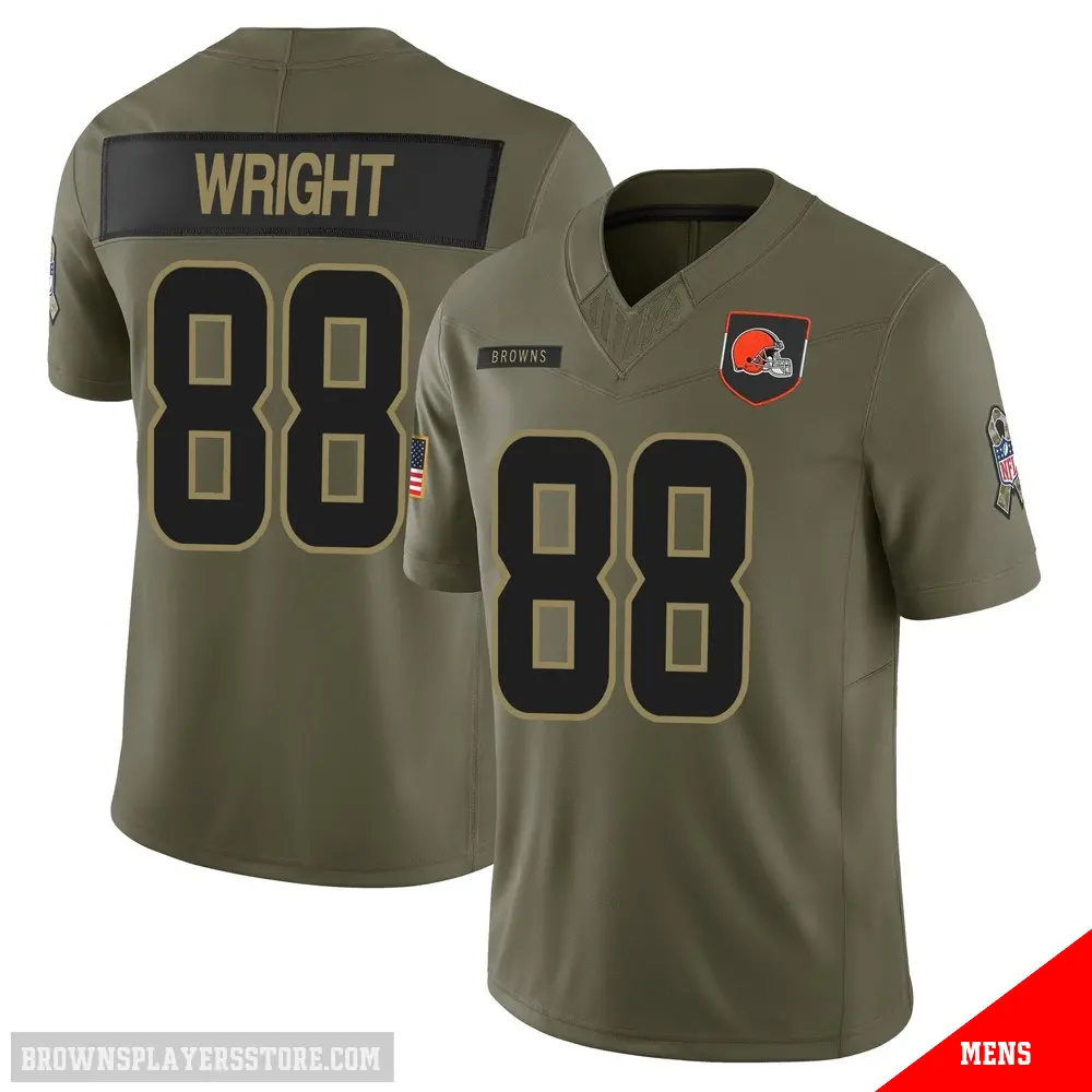 ＃88 Men's Dae'Quan Wright Olive Limited Cleveland Browns 2025 Salute to Service Jersey