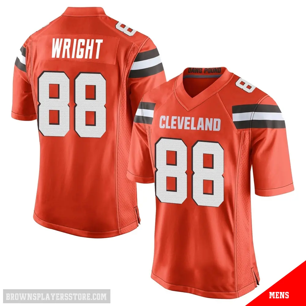 ＃88 Men's Dae'Quan Wright Orange Game Cleveland Browns Alternate Jersey