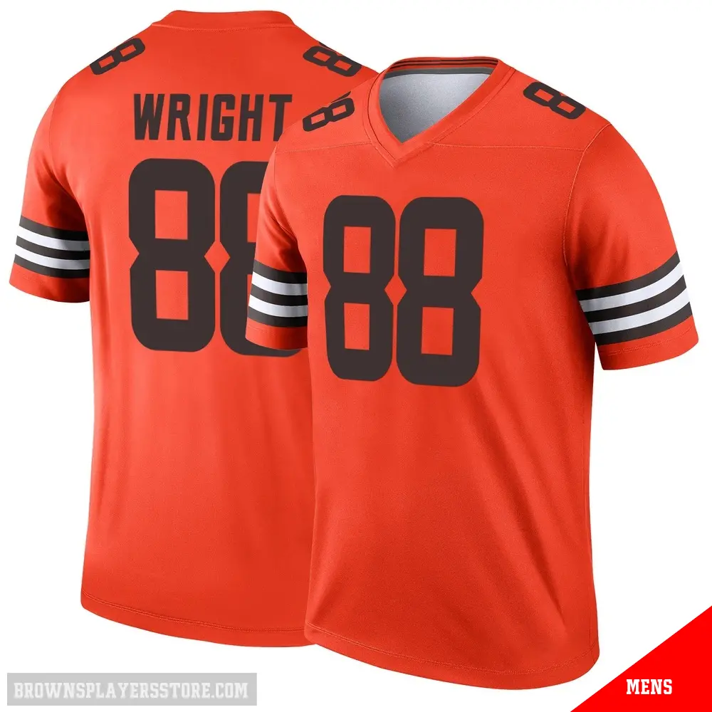 ＃88 Men's Dae'Quan Wright Orange Legend Cleveland Browns Inverted Jersey