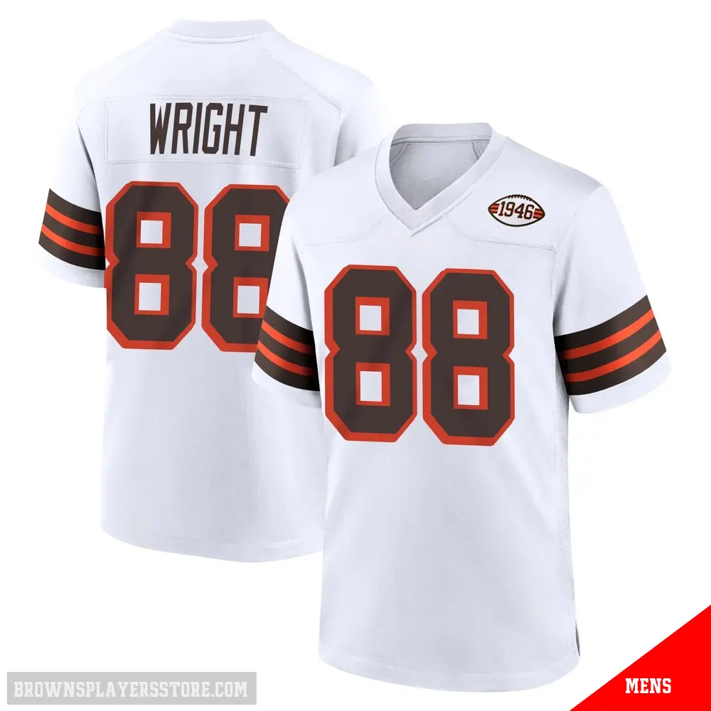 ＃88 Men's Dae'Quan Wright White Game Cleveland Browns 1946 Collection Alternate Jersey
