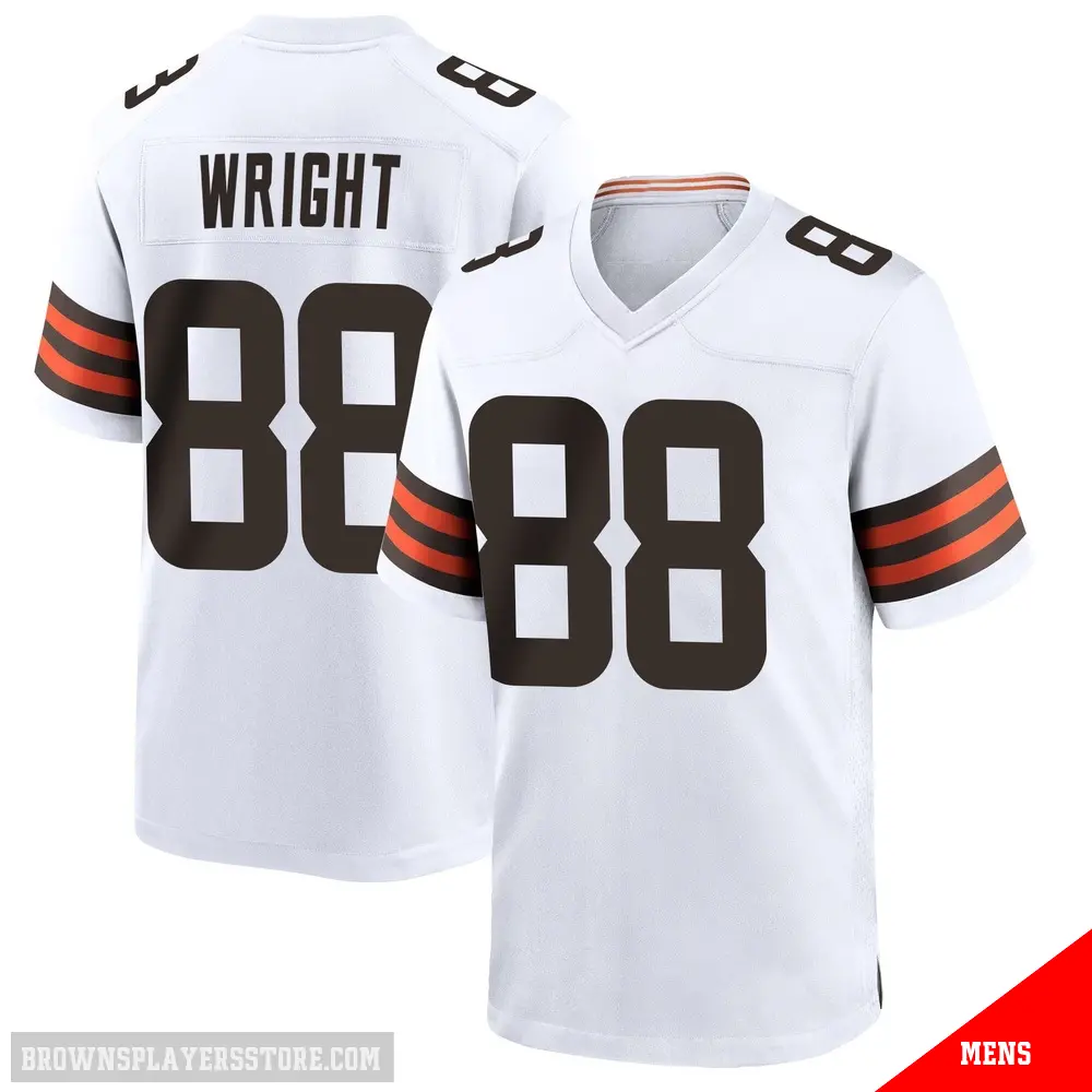 ＃88 Men's Dae'Quan Wright White Game Cleveland Browns Jersey