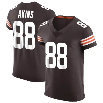 ＃88 Men's Jordan Akins Brown Elite Cleveland Browns Vapor Jersey