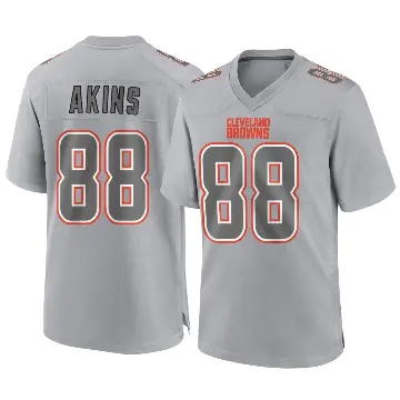 ＃88 Men's Jordan Akins Gray Game Cleveland Browns Atmosphere Fashion Jersey