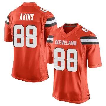 ＃88 Men's Jordan Akins Orange Game Cleveland Browns Alternate Jersey