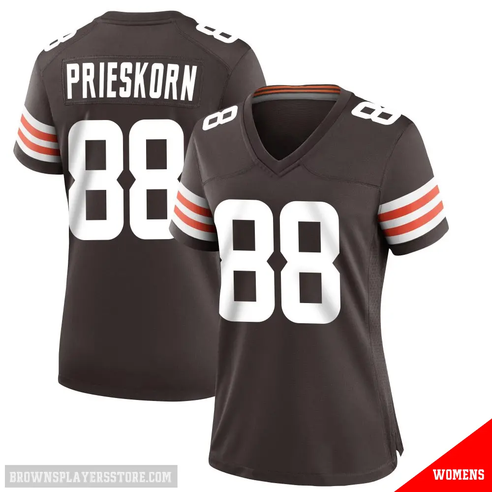 ＃88 Women's Caden Prieskorn Brown Game Cleveland Browns Team Color Jersey