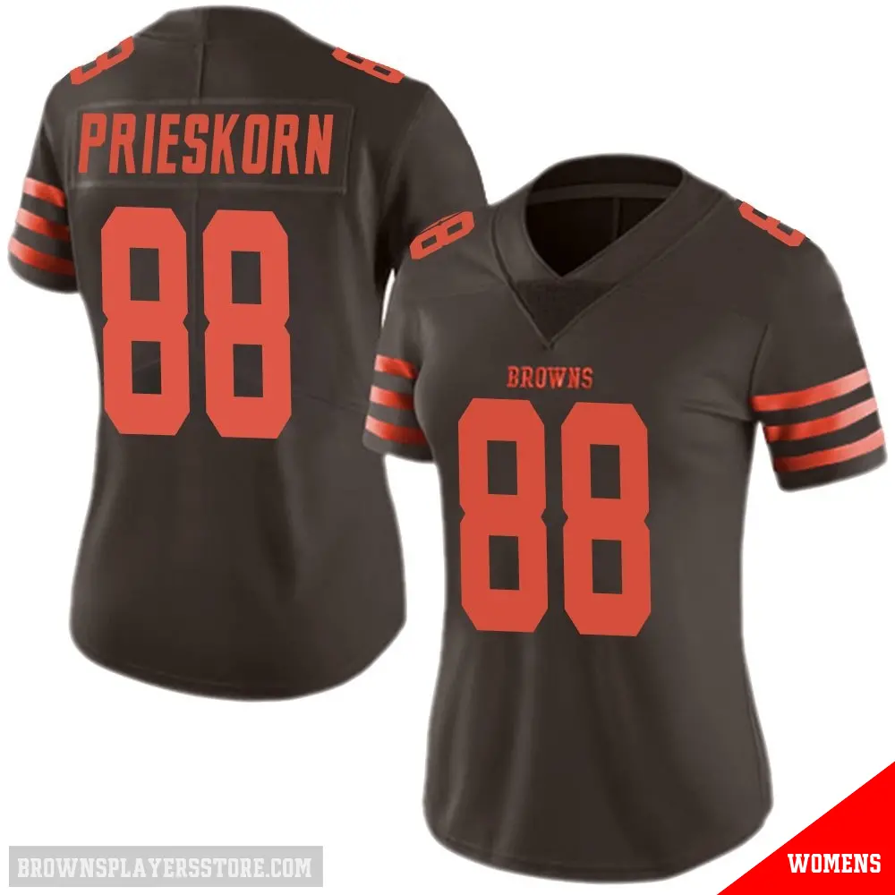 ＃88 Women's Caden Prieskorn Brown Limited Cleveland Browns Color Rush Jersey