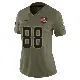 ＃88 Women's Caden Prieskorn Olive Limited Cleveland Browns 2025 Salute to Service Jersey